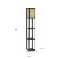 HomeRoots 63in. Black & White Solid Wood Column Floor Lamp - image 4