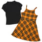 Girls &#40;4-6x&#41; Sweet Butterfly 2pc. Plaid Skater Dress & Black Tee - image 2