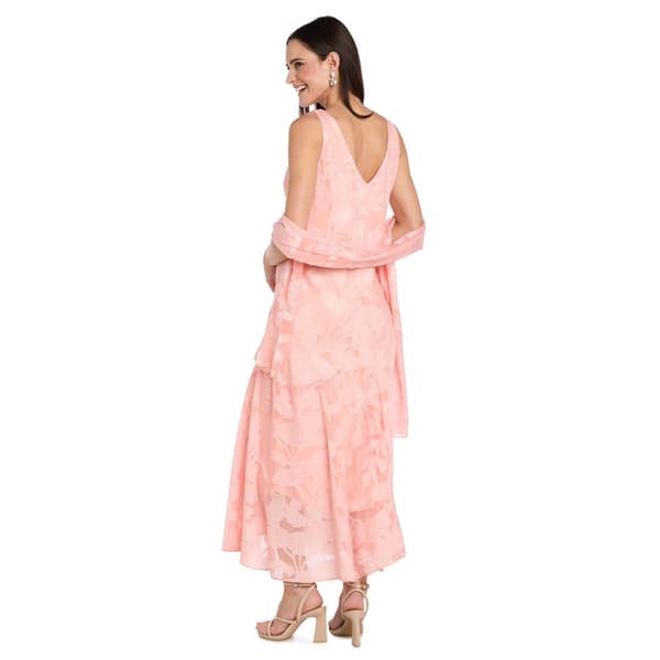 Womens R&M Richards Sleeveless Drape Neck Midi Dress with Scarf