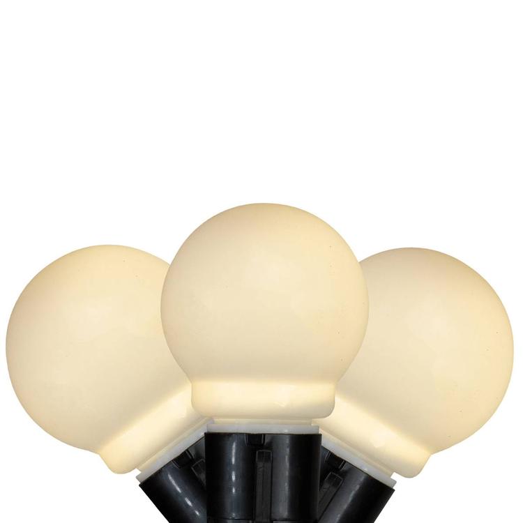 10 Warm White Glass LED Christmas Lights - 15 ft Black Wire