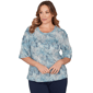 Plus Size Skyes the Limit Fresh Start Elbow Sleeve Crew Neck To - image 1
