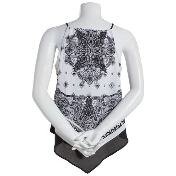 Juniors A. Byer Scarf Paisley Hanky Hem Tank Top