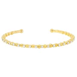 Athra 14kt. Gold over Brass Crystal & Stripe Bead Coil Bracelet