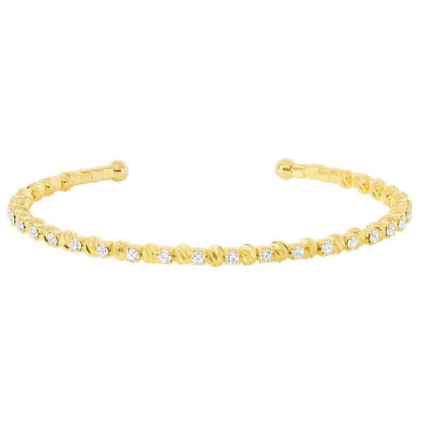 Athra 14kt. Gold over Brass Crystal & Stripe Bead Coil Bracelet