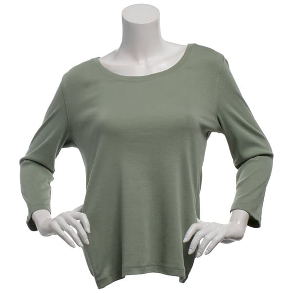 Womens Preswick & Moore&#174; 3/4 Sleeve Scoop Neck Solid Tee