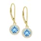 Gianni Argento Blue Topaz Round Leverback Earrings - image 1