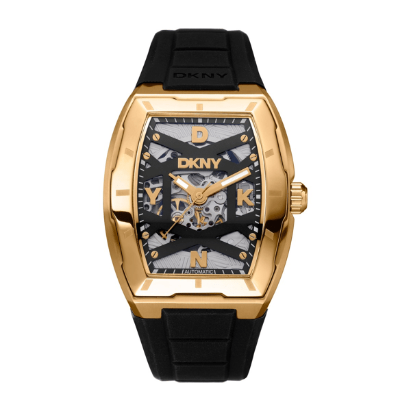 Mens DKNY Urban Automatic Black & Gold Dial Watch - DK1G048P0035