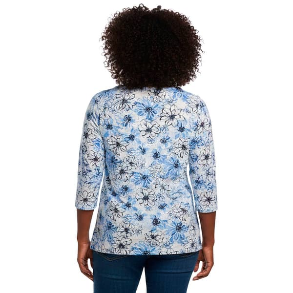 Womens Emily Daniels 3/4 Sleeve Floral Brunnera Blouse