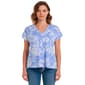 Plus Size Erika Dolman Sleeve Ruched Front Floral Tee - image 1