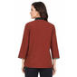 Petite Ali Miles 3/4 Sleeve Mandarin Collar Abstract Blouse - image 2