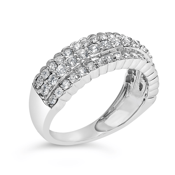 Haus of Brilliance 1ctw. Lab Grown Diamond 3 Row Band Ring