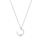 Saffron Sterling Silver Open Circle Moissanite Diamond Necklace - image 1