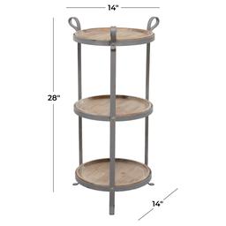 9th & Pike® Grey Metal Industrial Accent Table