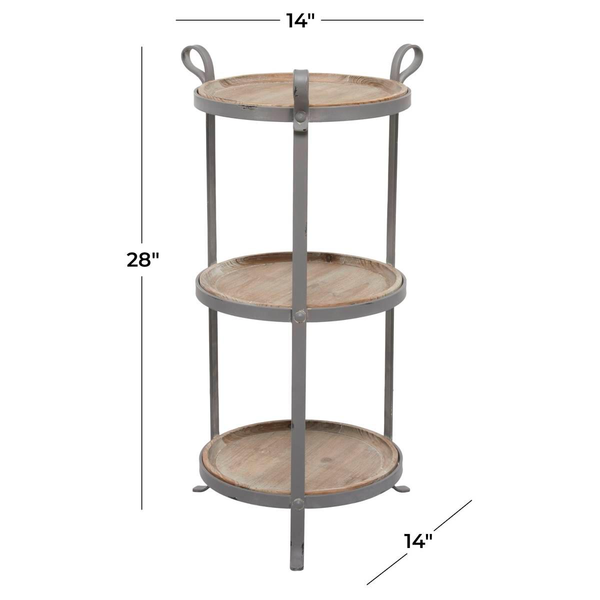 9th & Pike® Grey Metal Industrial Accent Table