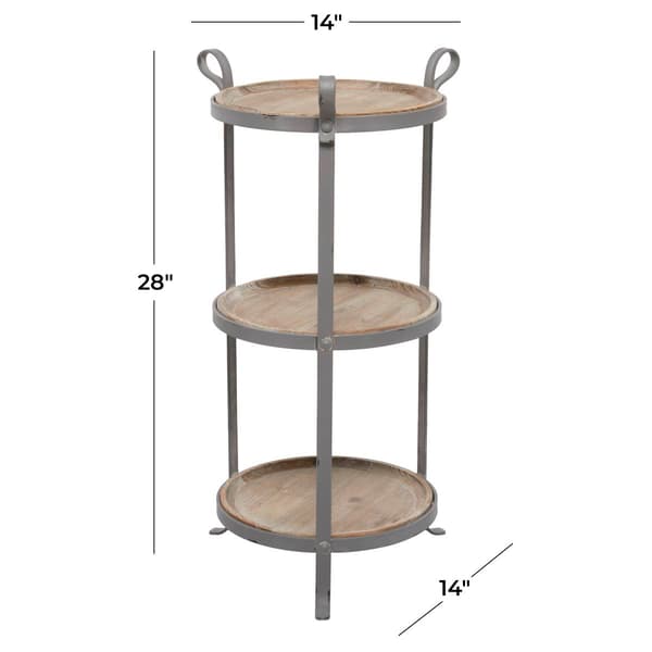 9th & Pike® Grey Metal Industrial Accent Table