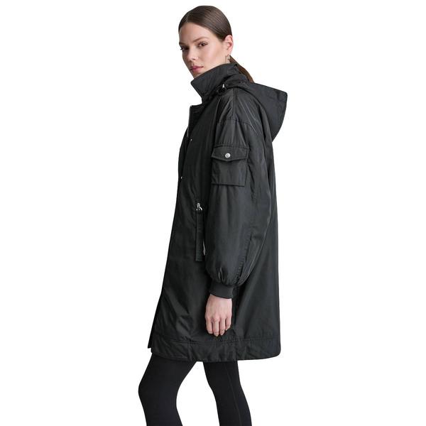 Womens DKNY Sport Long Parka Jacket with Removable Hood