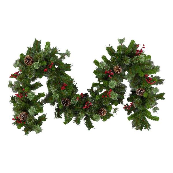 National Tree Iced Berry Pine 9ft. LED Christmas Garland