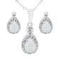 Marsala Pear Shape Lab Grown Opal & Clear Cubic Zirconia Set - image 1