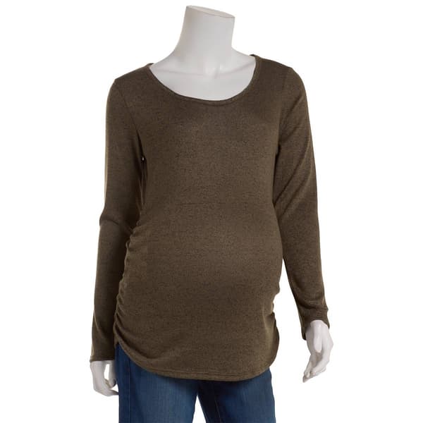 Womens Maternity Due Time Long Sleeve Cinch Shirt