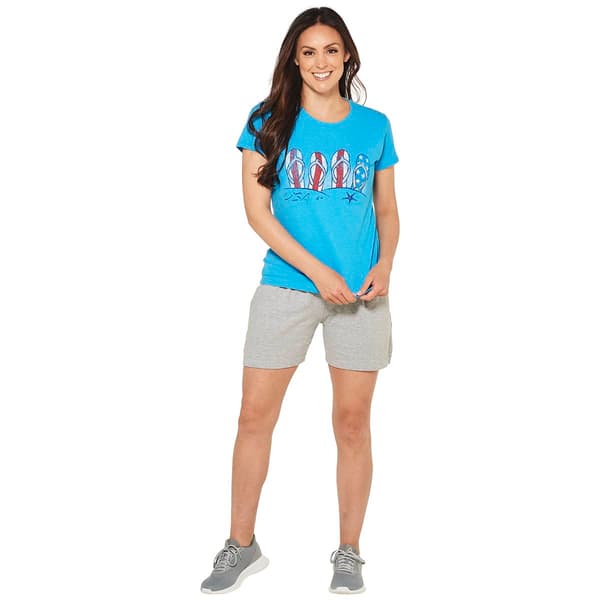 Womens USA Flip Flop Beach Graphic Tee - image 