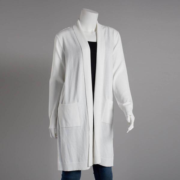 Womens 89th & Madison Long Solid Duster Sweater - image 