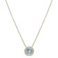 Gold Plated Lab Grown Aqua Center Stone Pendant Necklace - image 1