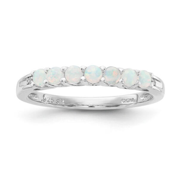 Gemstone Classics&#40;tm&#41; Sterling Silver & Created Opal Ring - image 