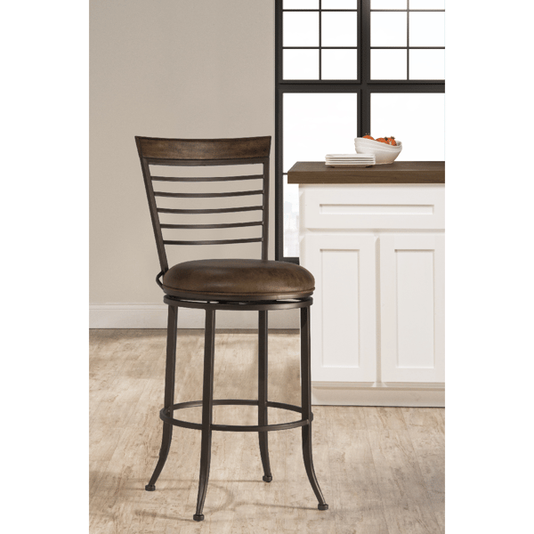 HH2 Home Terrell Commercial Grade Metal Bar Height Swivel Stool - image 