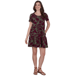 Womens Ruby Rd. Sedona Escape Tropical Tiered Shift Dress