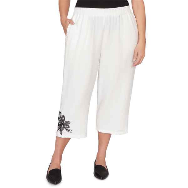 Plus Size Alfred Dunner Crowd Pleaser Floral Embroidered Relaxed