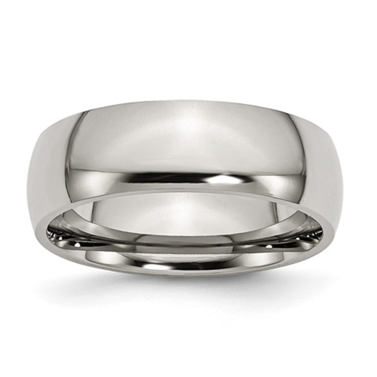 Mens Endless Affection™ Polished Titanium 7mm Wedding Band