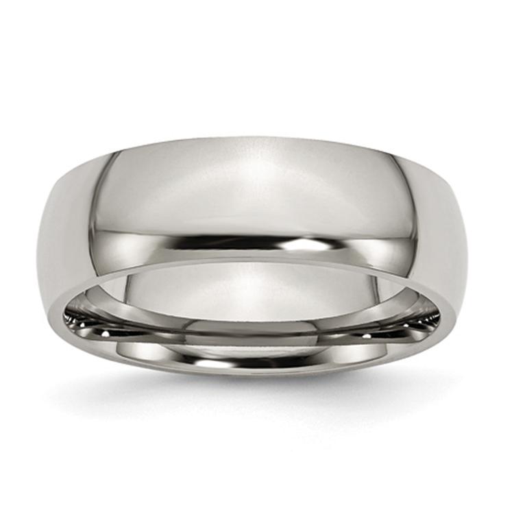 Mens Endless Affection(tm) Polished Titanium 7mm Wedding Band