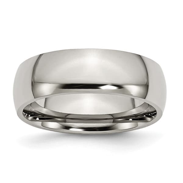 Mens Endless Affection&#40;tm&#41; Polished Titanium 7mm Wedding Band - image 