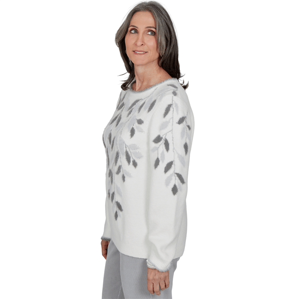 Womens Alfred Dunner Vail Falling Winter Leaves Sweater