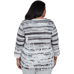 Plus Size Alfred Dunner Weekend Warrior Paris Scene Blouse