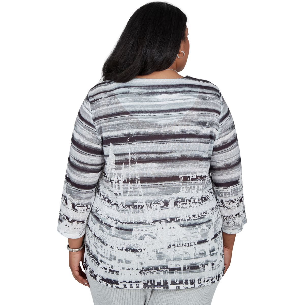 Plus Size Alfred Dunner Weekend Warrior Paris Scene Blouse