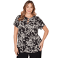 Plus Size Emaline Key Items Short Sleeve Laced Notched Neck Flor - image 1