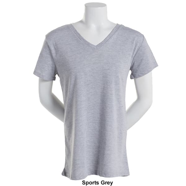 Womens Starting Point Straight Hem Short Sleeve V-Neck T-Shirt