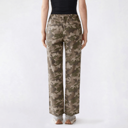 Juniors Celebrity Pink Mid Rise Baggy Wide Leg Camo Jeans