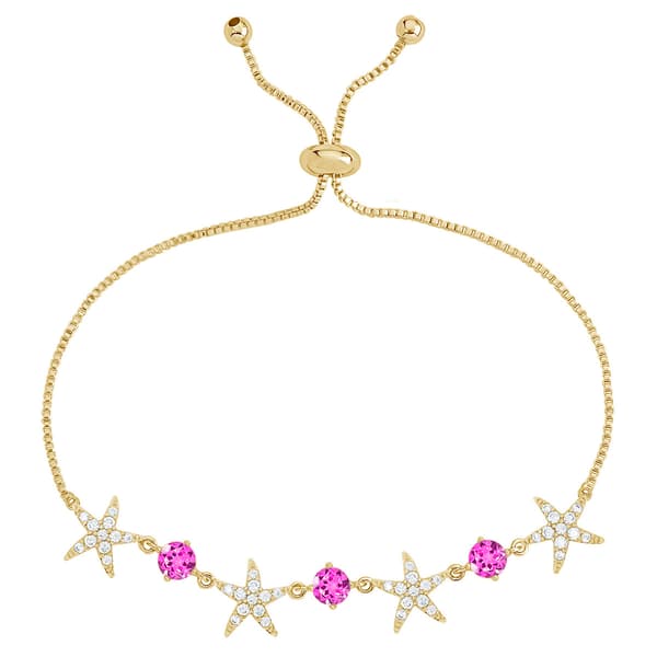 Gemstone by Gianni Argento Lab Ombre Starfish Link Bracelet - image 