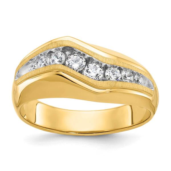 Mens Gentlemens Classics&#40;tm&#41; 14kt. Gold Satin 1/2ctw. Diamond Ring - image 