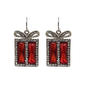 Red Stone Crystal Present Drop Earrings - image 1