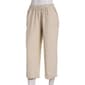Womens Briggs Pull On Cross Hatch Linen Capris-Tan - image 1