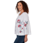 Womens Ruby Rd. French Riviera Floral Button Front Poplin Blouse - image 4