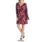 Womens 24/7 Comfort Apparel Floral Long Sleeve Fall Wrap Dress - image 4
