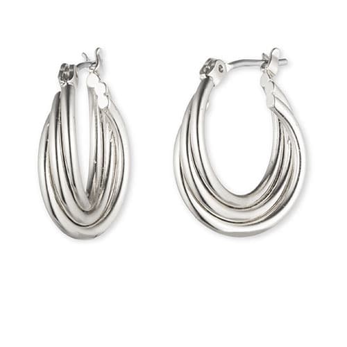Nine West Silver-Tone Small Twisted Hoop Earrings - image 