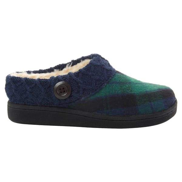 Womens Clarks® Nikki Plaid Scuff Slippers