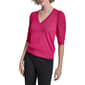 Womens DKNY Sport Short Puff Twist Sleeve V-Neck Sweater - image 1