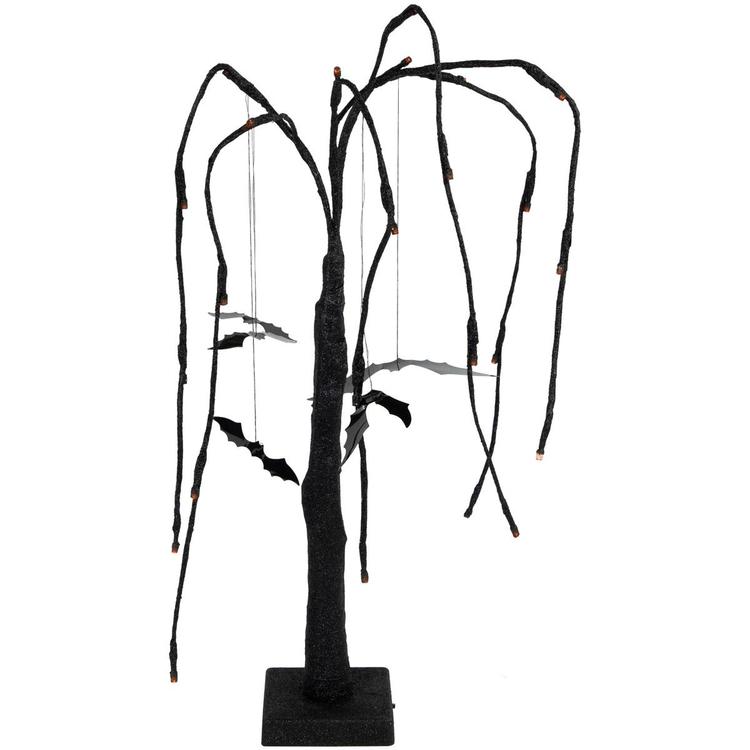 Northlight Seasonal 24in. LED Black Glittered Willow Tree
