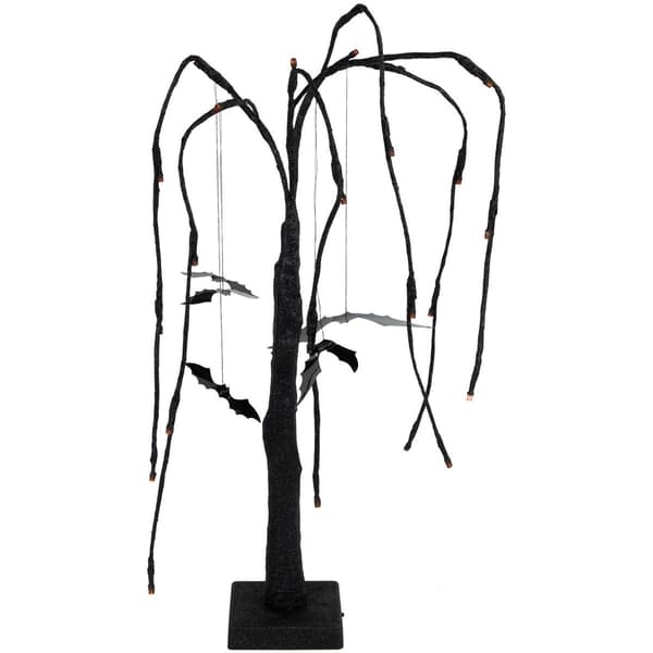 Northlight Seasonal 24in. LED Black Glittered Willow Tree - image 